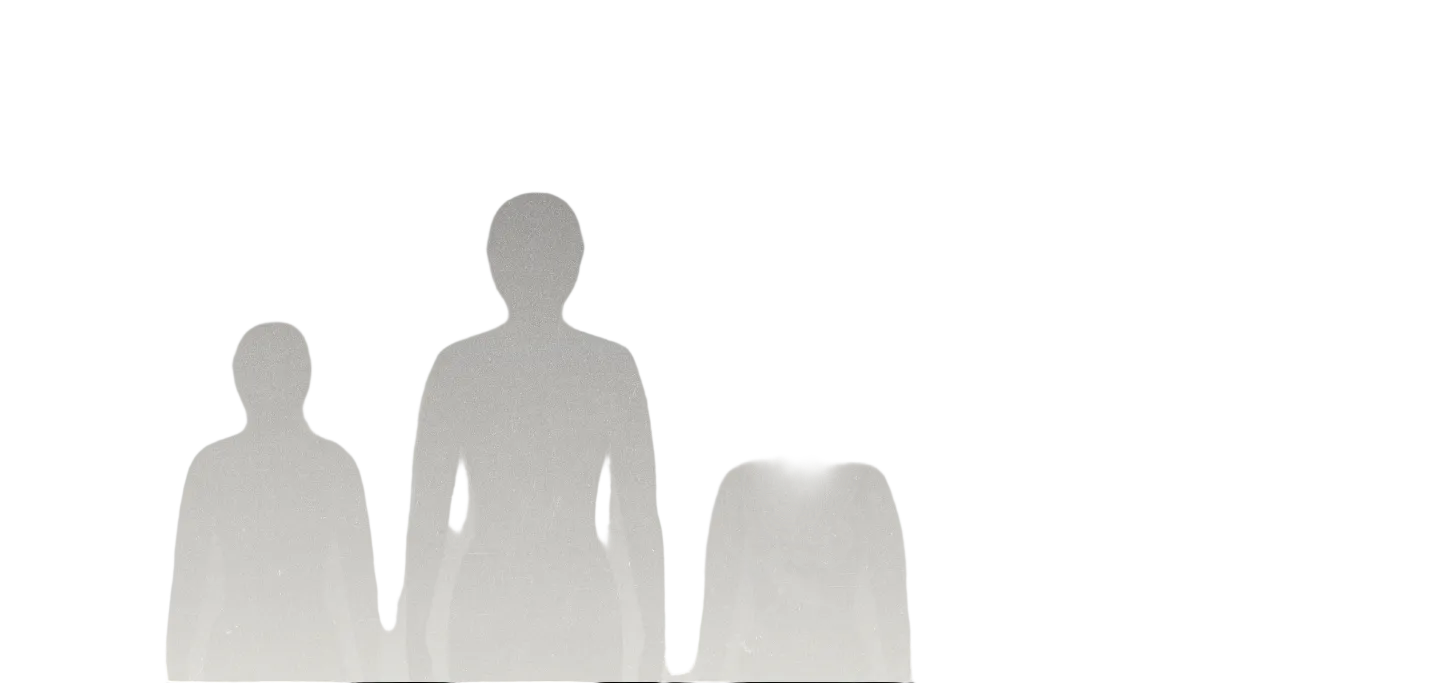 Black and white silhouette of a person against a gradient background