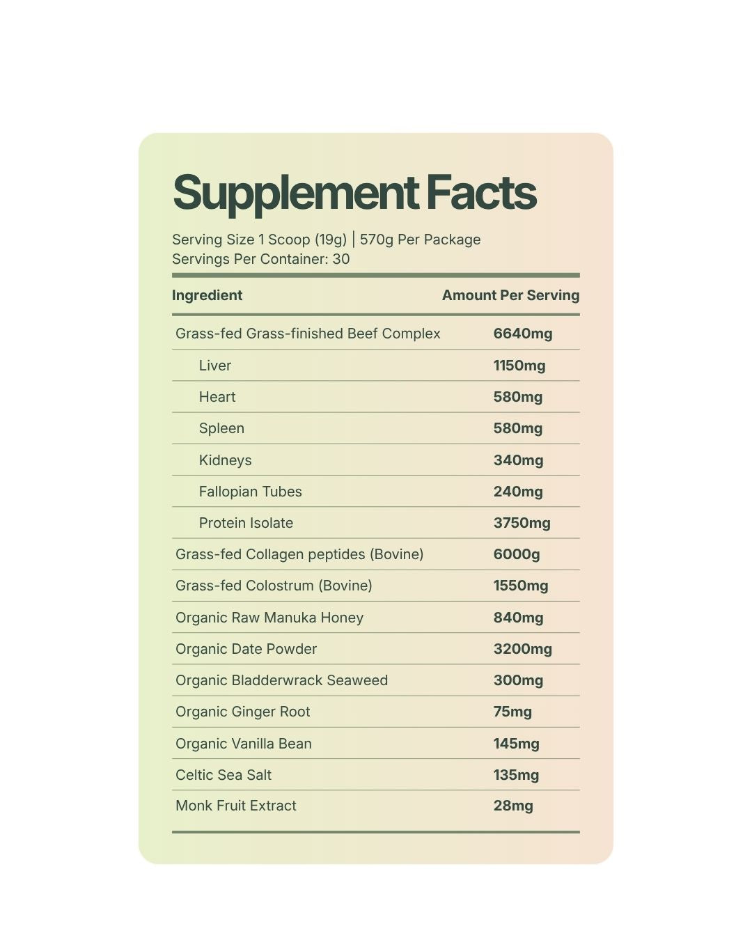 Beef organ & Bovine colostrum Blend